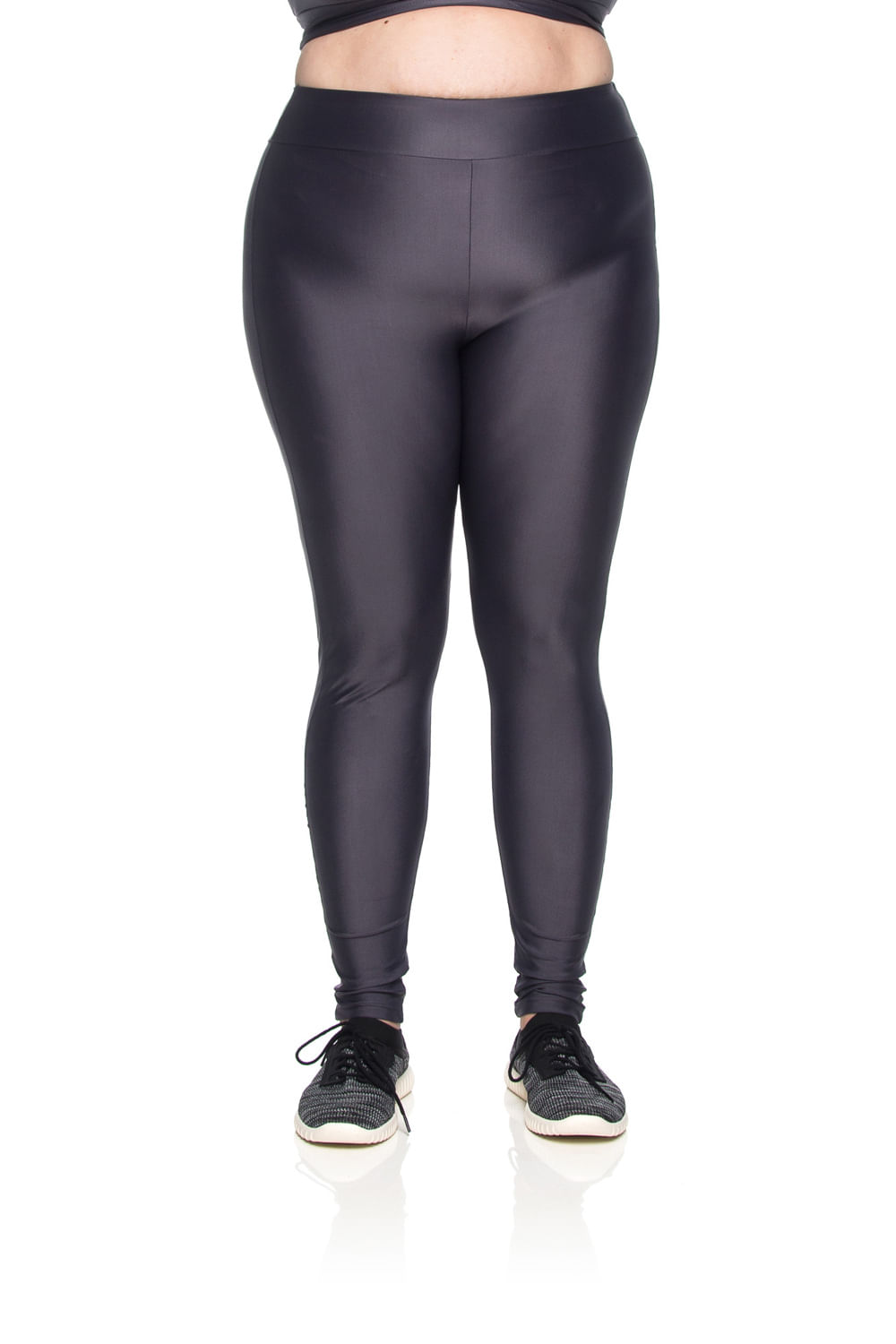 Calça Legging Plus Size Karen Micro Costurinha - Grafite Cinza - Renner