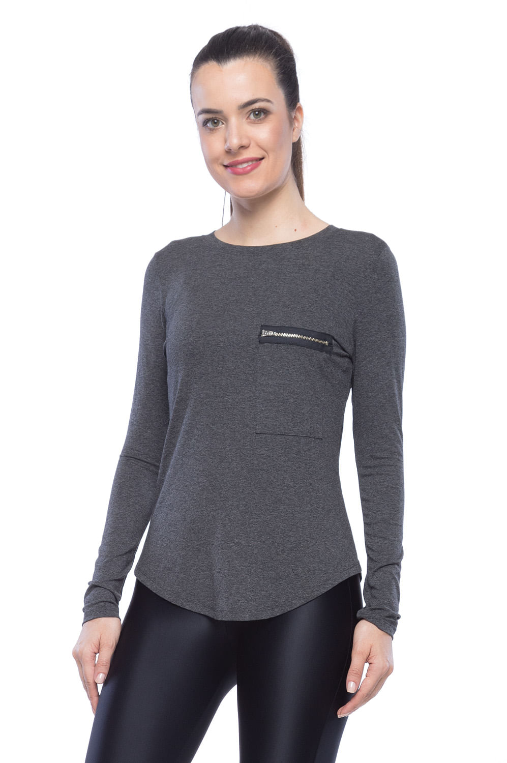 camiseta fitness manga longa